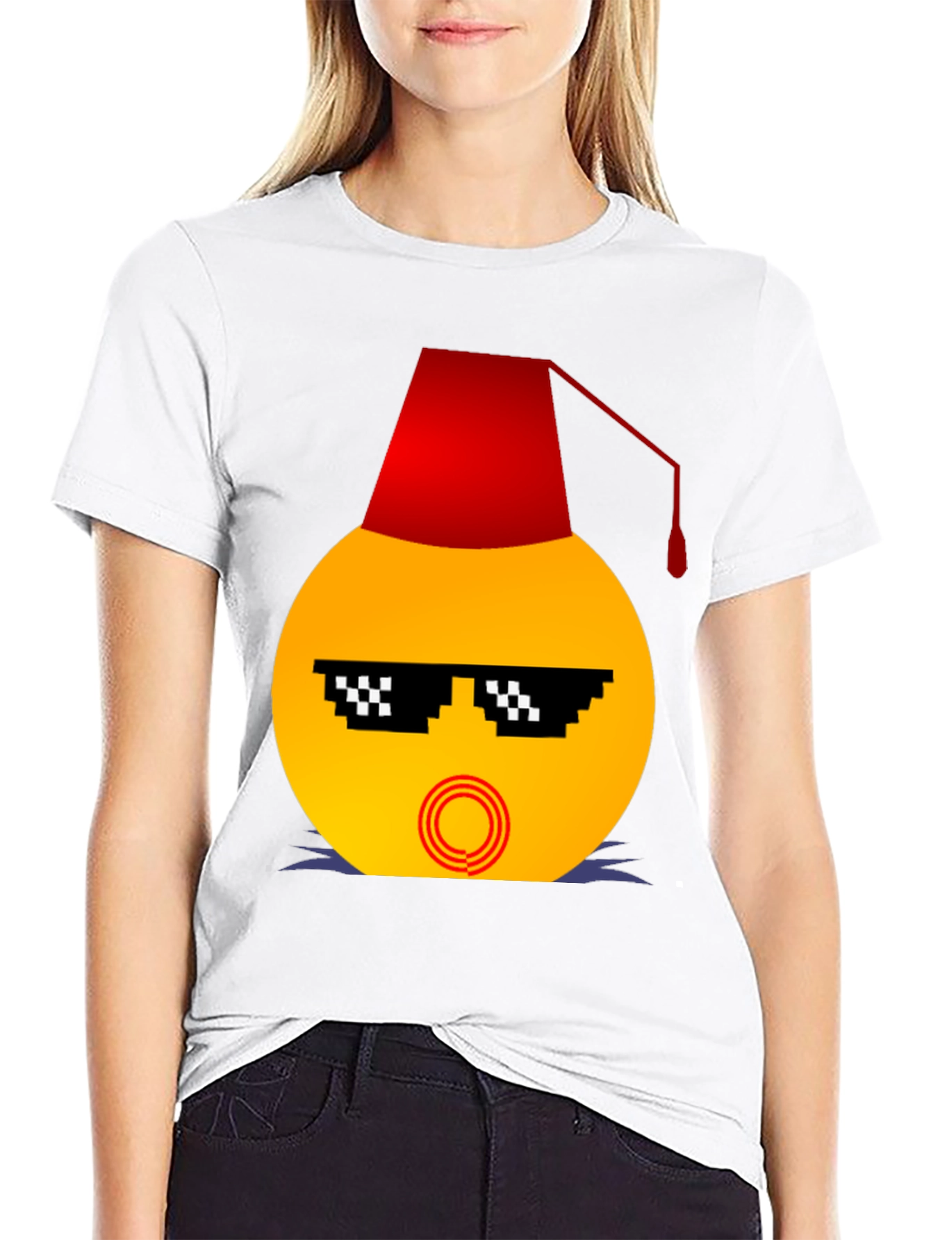 Emoji Wearing a Fez Funny T-Shirt