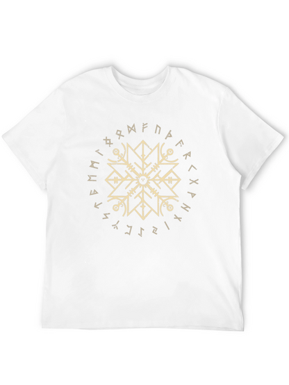 Viking Rune Circle Graphic Black T-Shirt