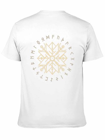 Viking Rune Circle Graphic Black T-Shirt