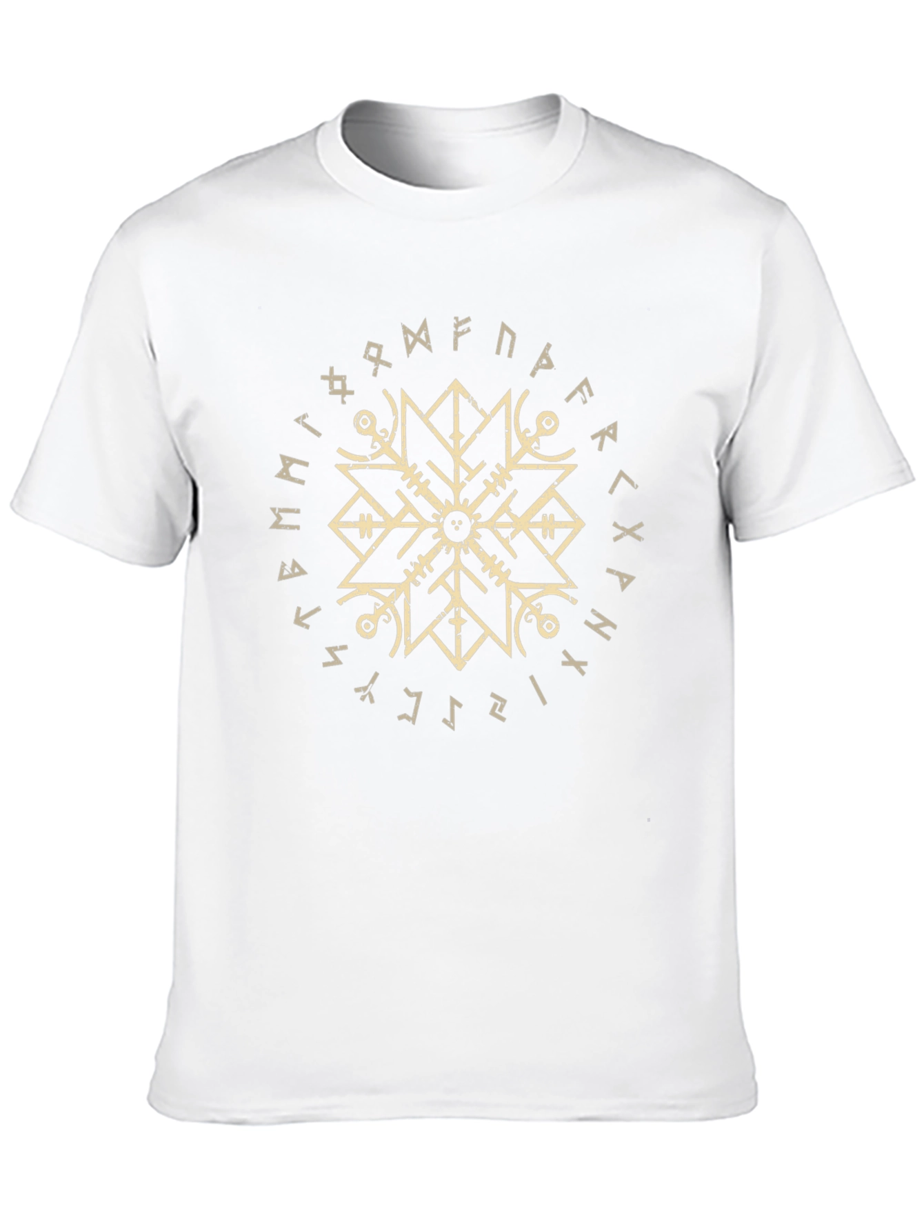 Viking Rune Circle Graphic Black T-Shirt
