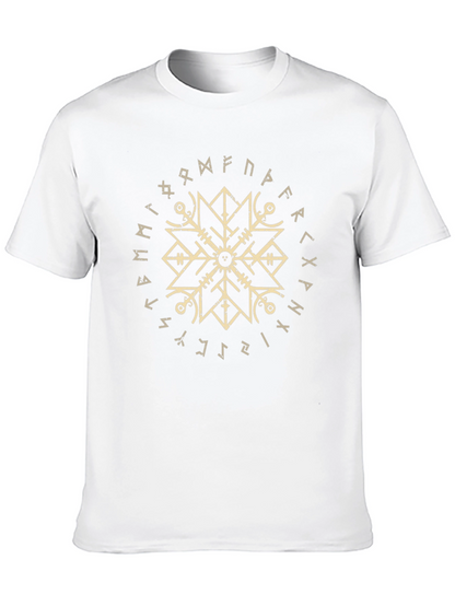 Viking Rune Circle Graphic Black T-Shirt