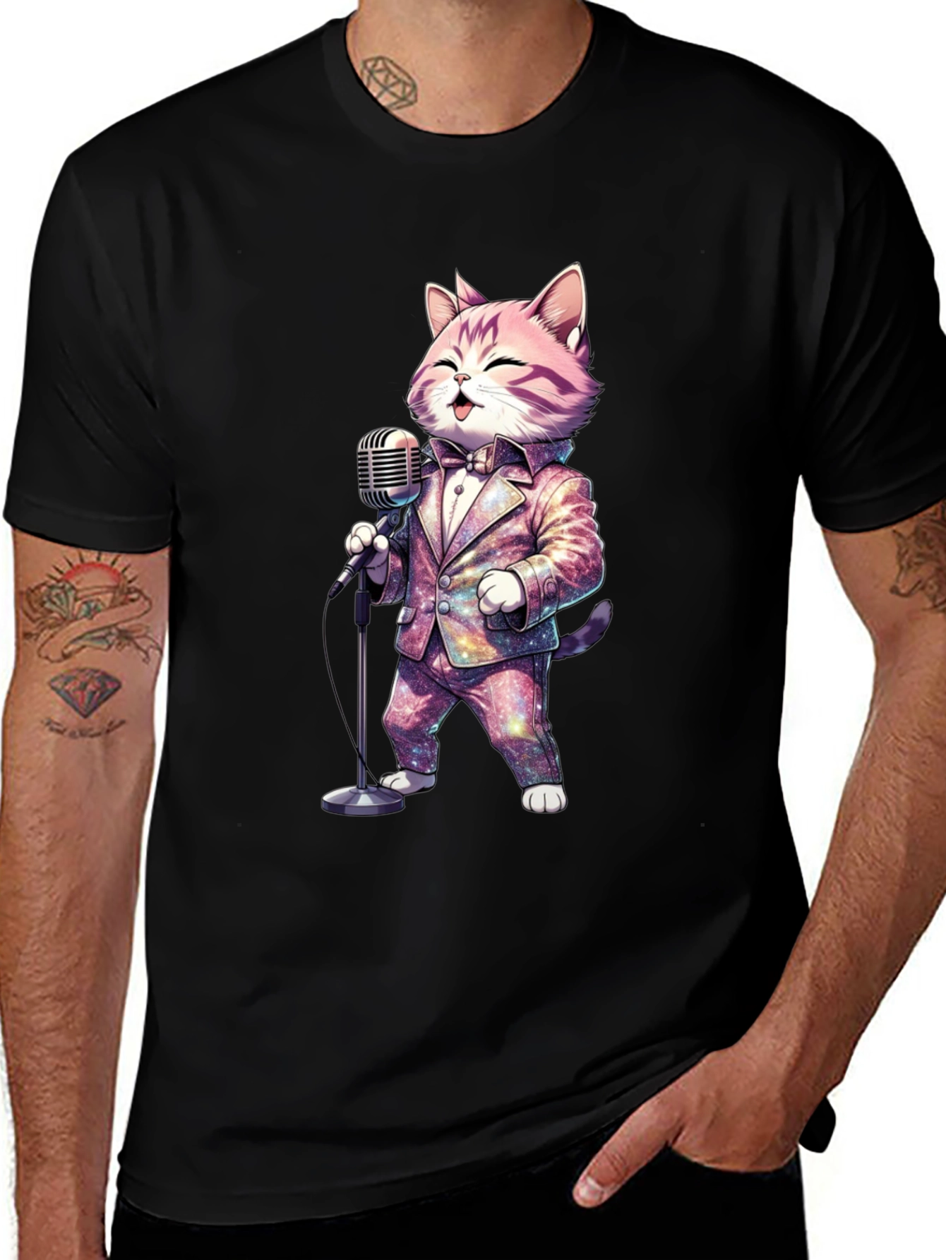 Singing Cat T-Shirt - Galaxy Suit