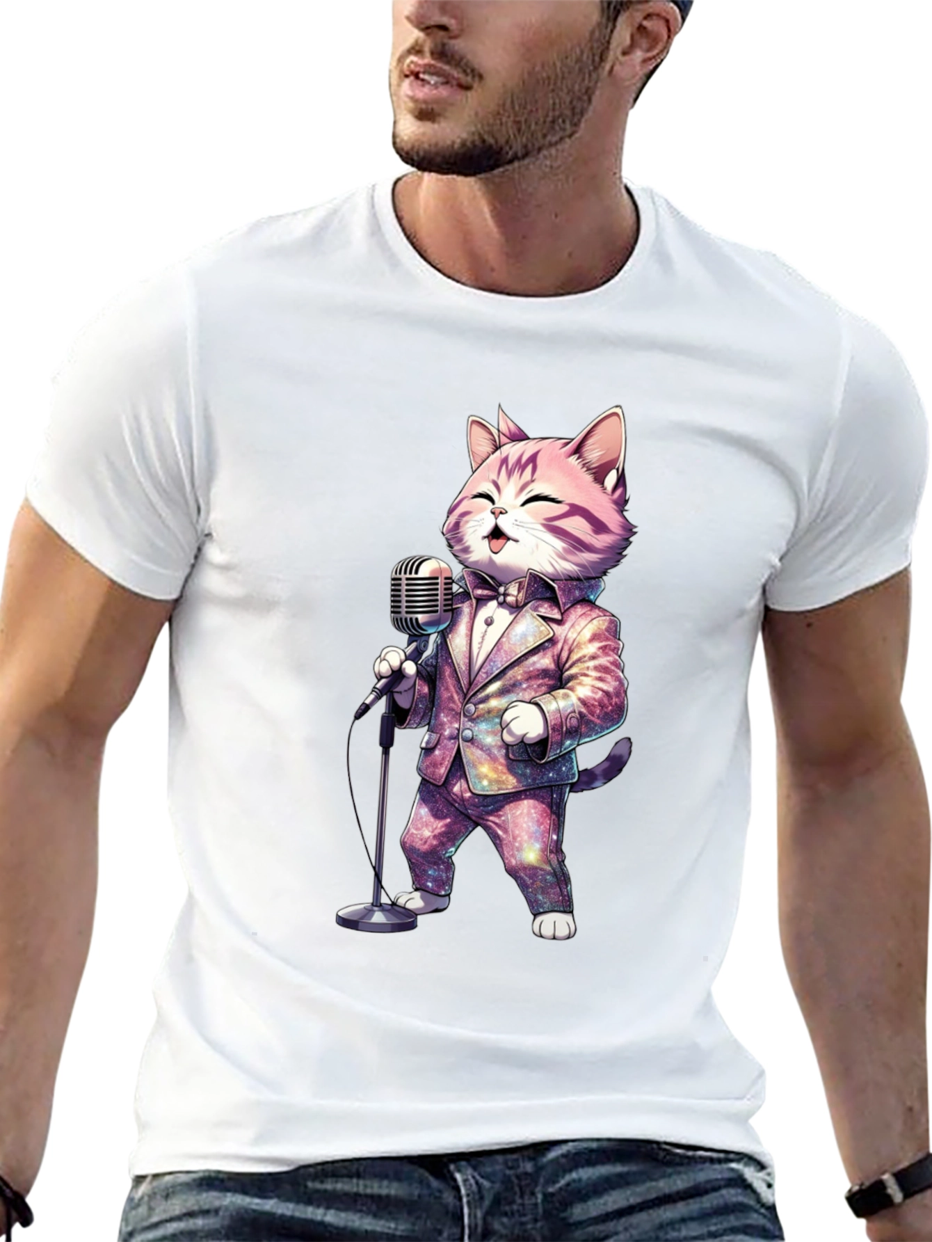 Singing Cat T-Shirt - Galaxy Suit