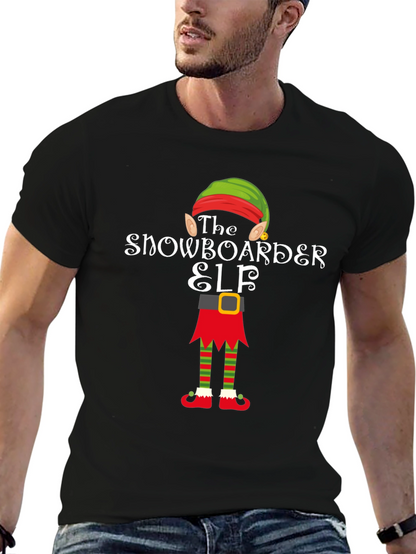 Snowboarder Elf Holiday Graphic Tee