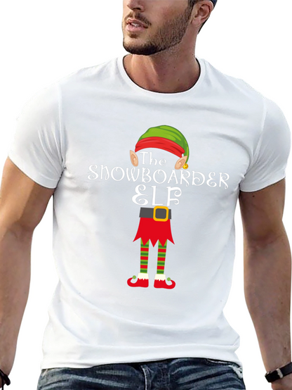 Snowboarder Elf Holiday Graphic Tee
