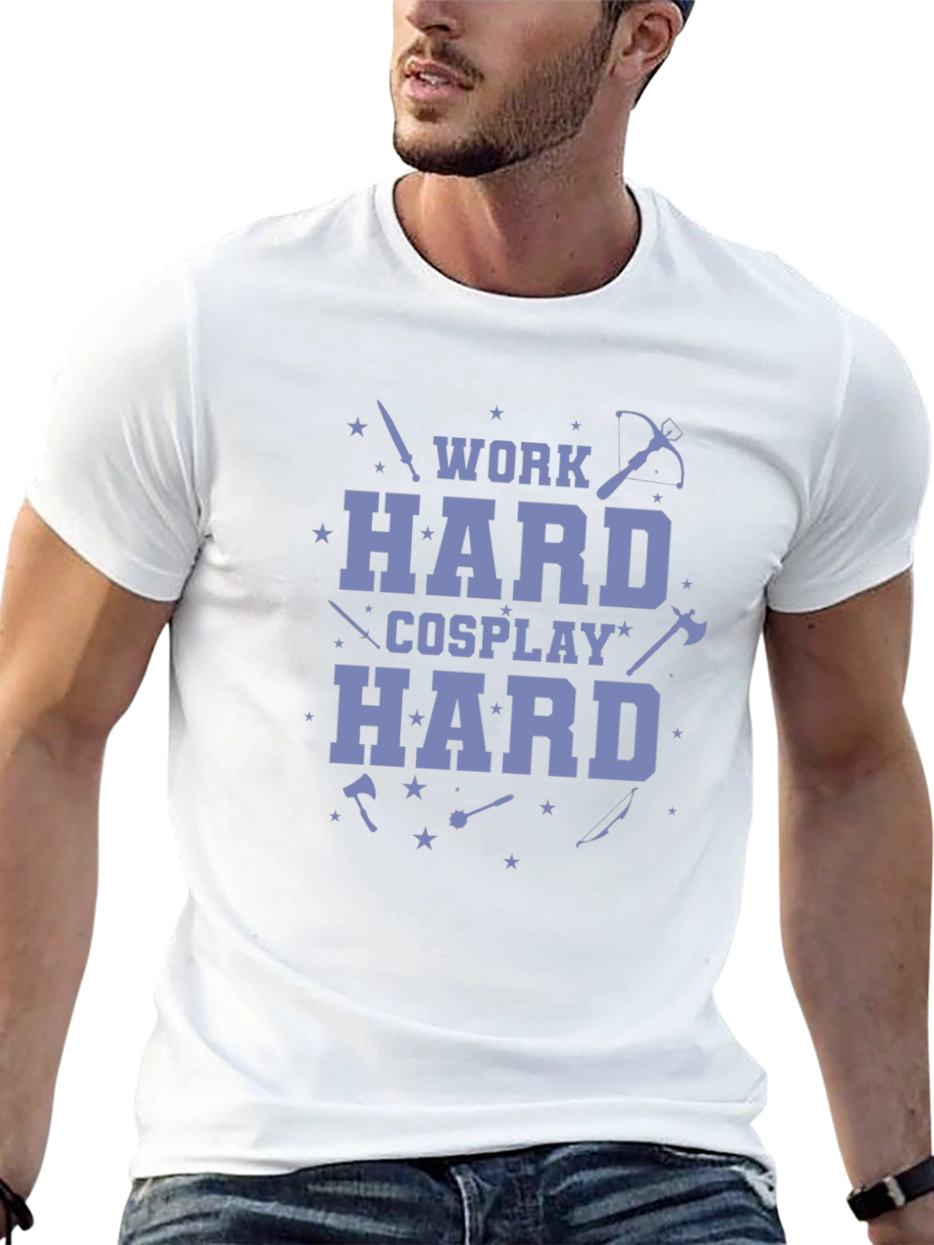 Work Hard Cosplay Hard Black T-Shirt