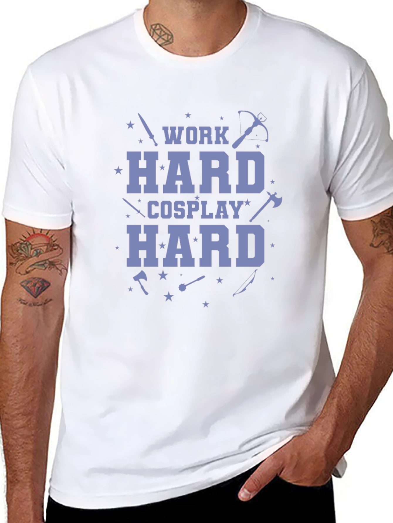 Work Hard Cosplay Hard Black T-Shirt