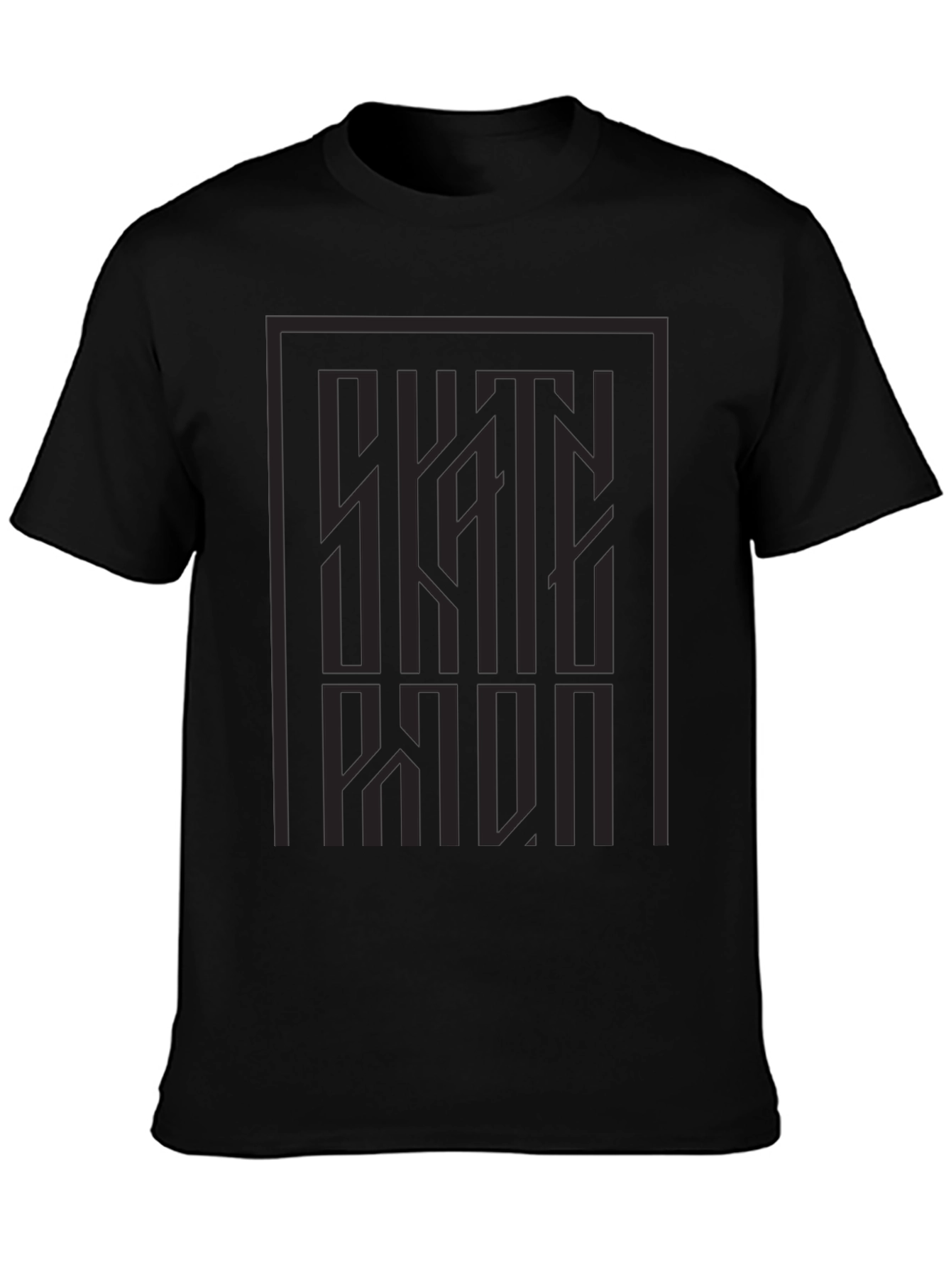 Modern Graphic Print Tee - Dark Gray
