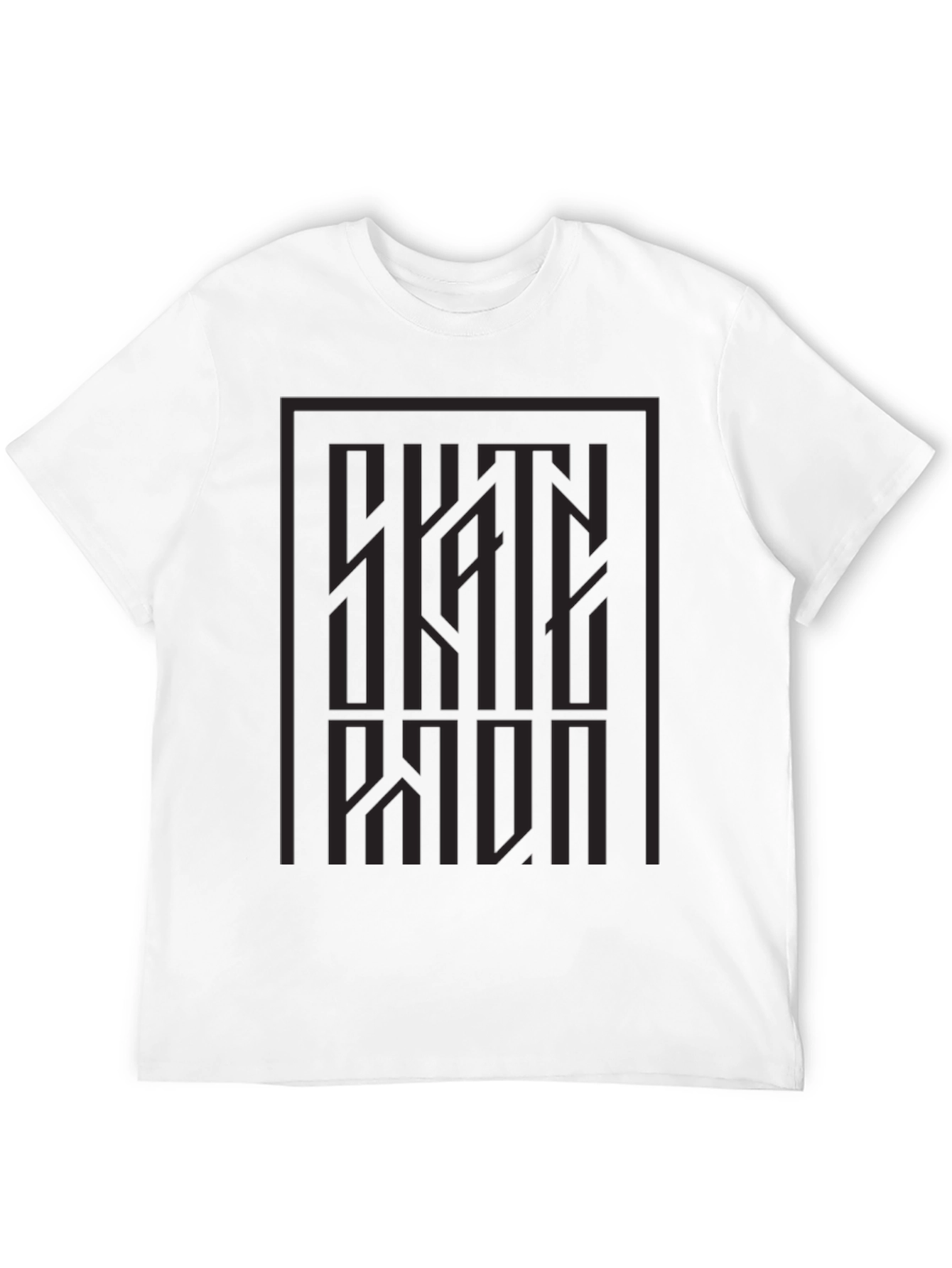 Modern Graphic Print Tee - Dark Gray