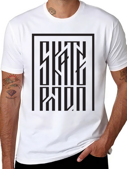 Modern Graphic Print Tee - Dark Gray