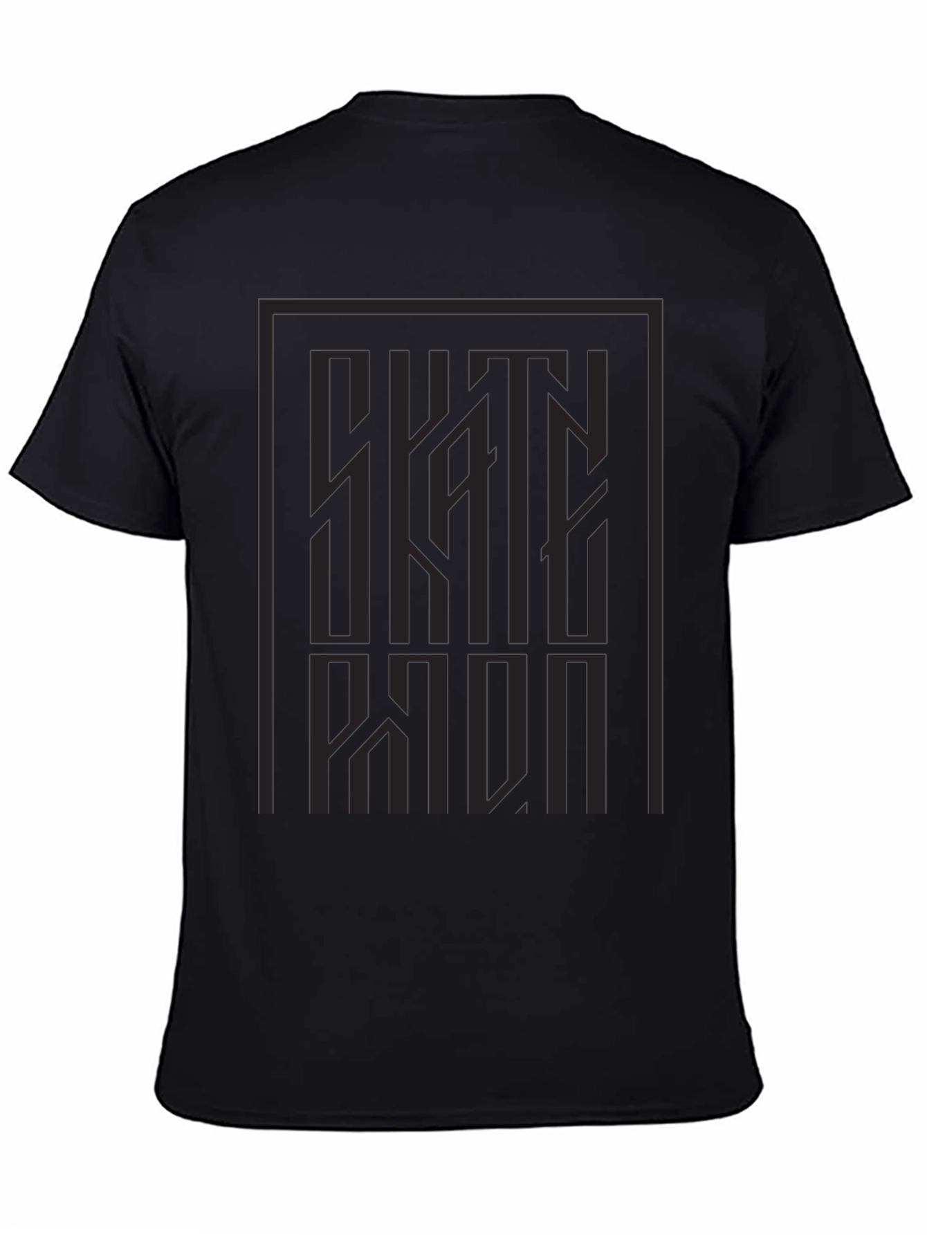 Modern Graphic Print Tee - Dark Gray