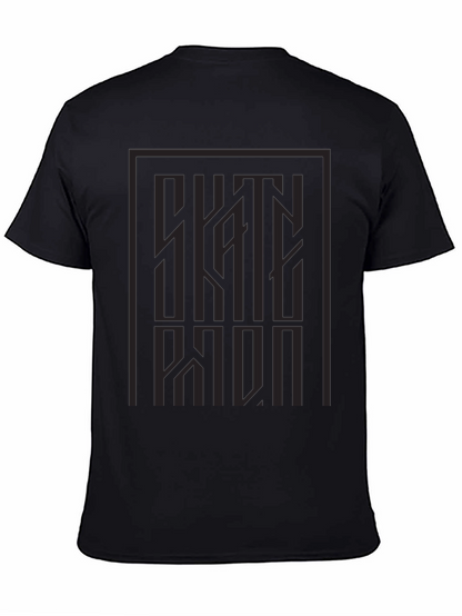 Modern Graphic Print Tee - Dark Gray