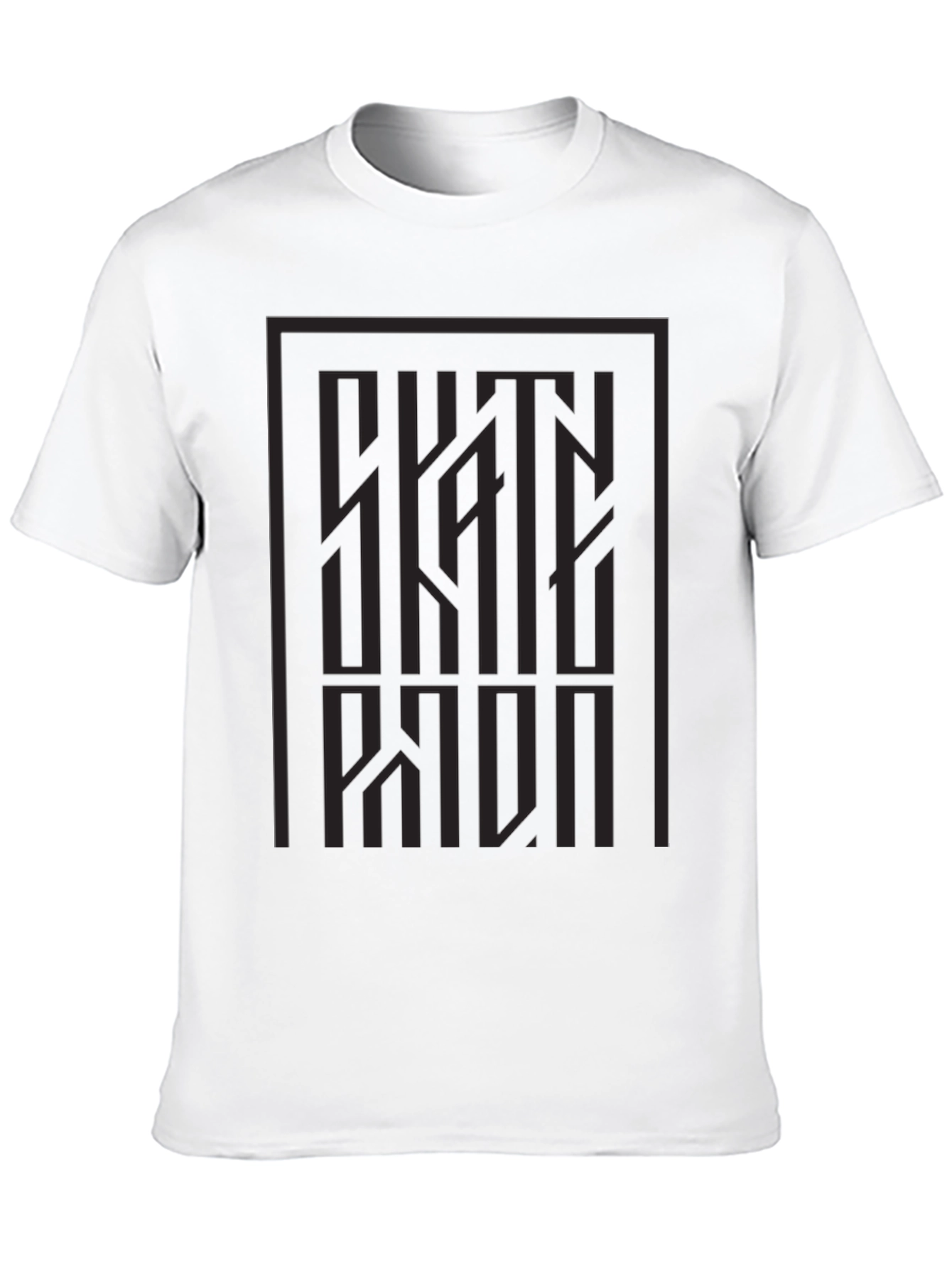 Modern Graphic Print Tee - Dark Gray