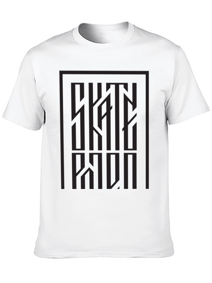 Modern Graphic Print Tee - Dark Gray