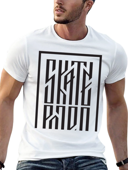 Modern Graphic Print Tee - Dark Gray