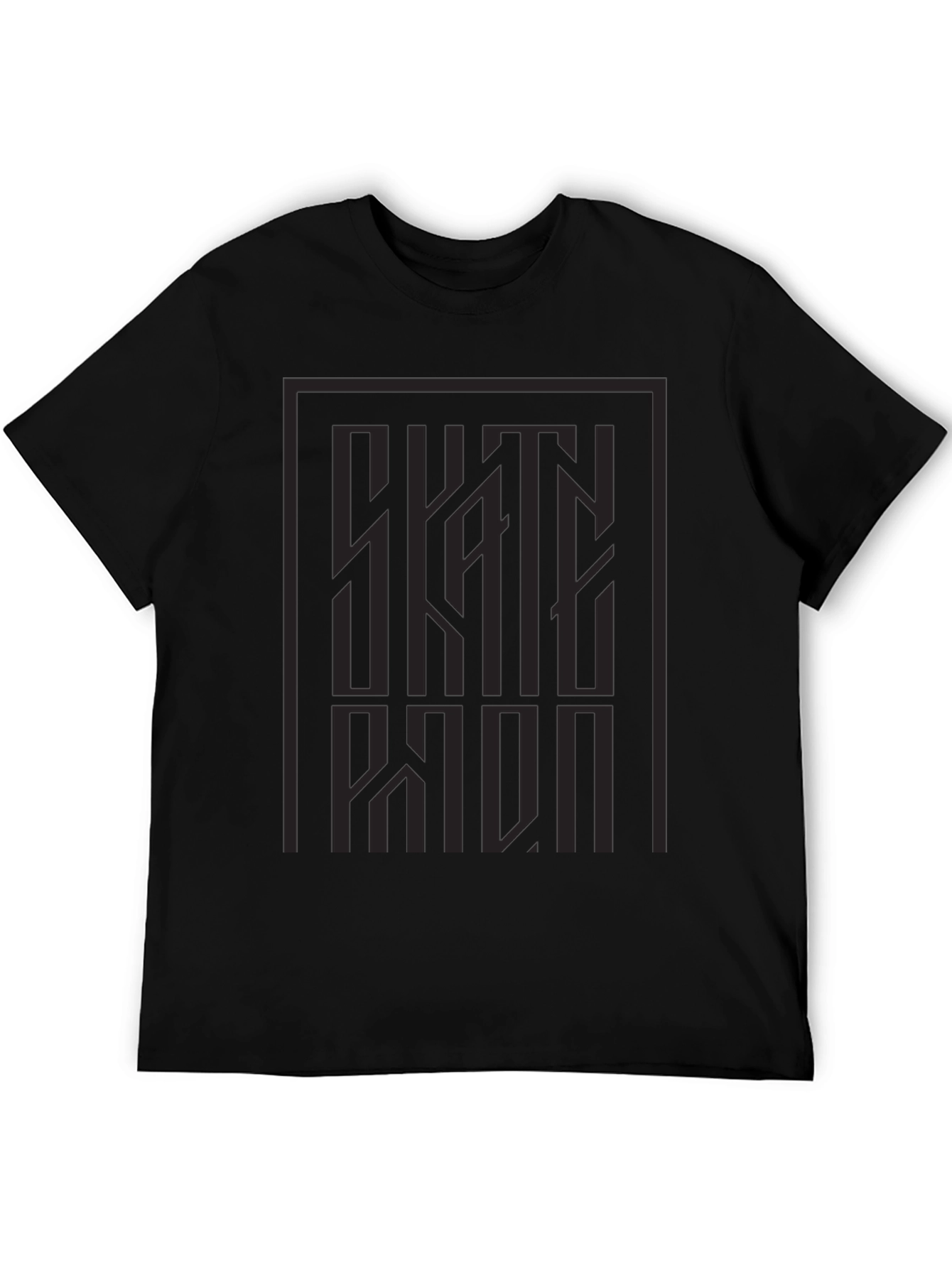 Modern Graphic Print Tee - Dark Gray