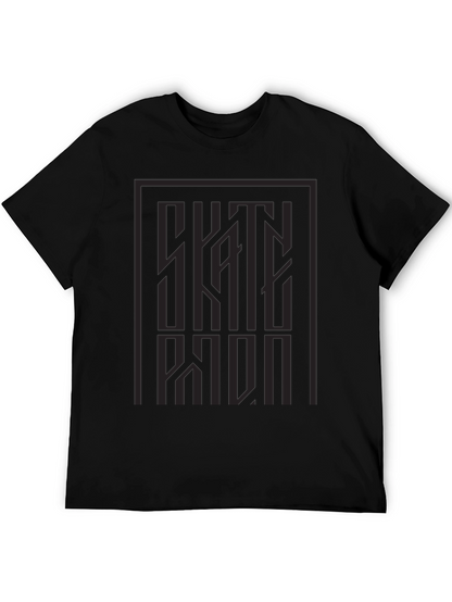 Modern Graphic Print Tee - Dark Gray