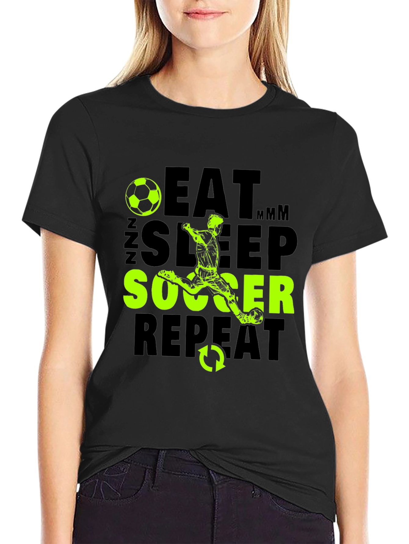 Eat Sleep Soccer Repeat Graphic T-Shirt