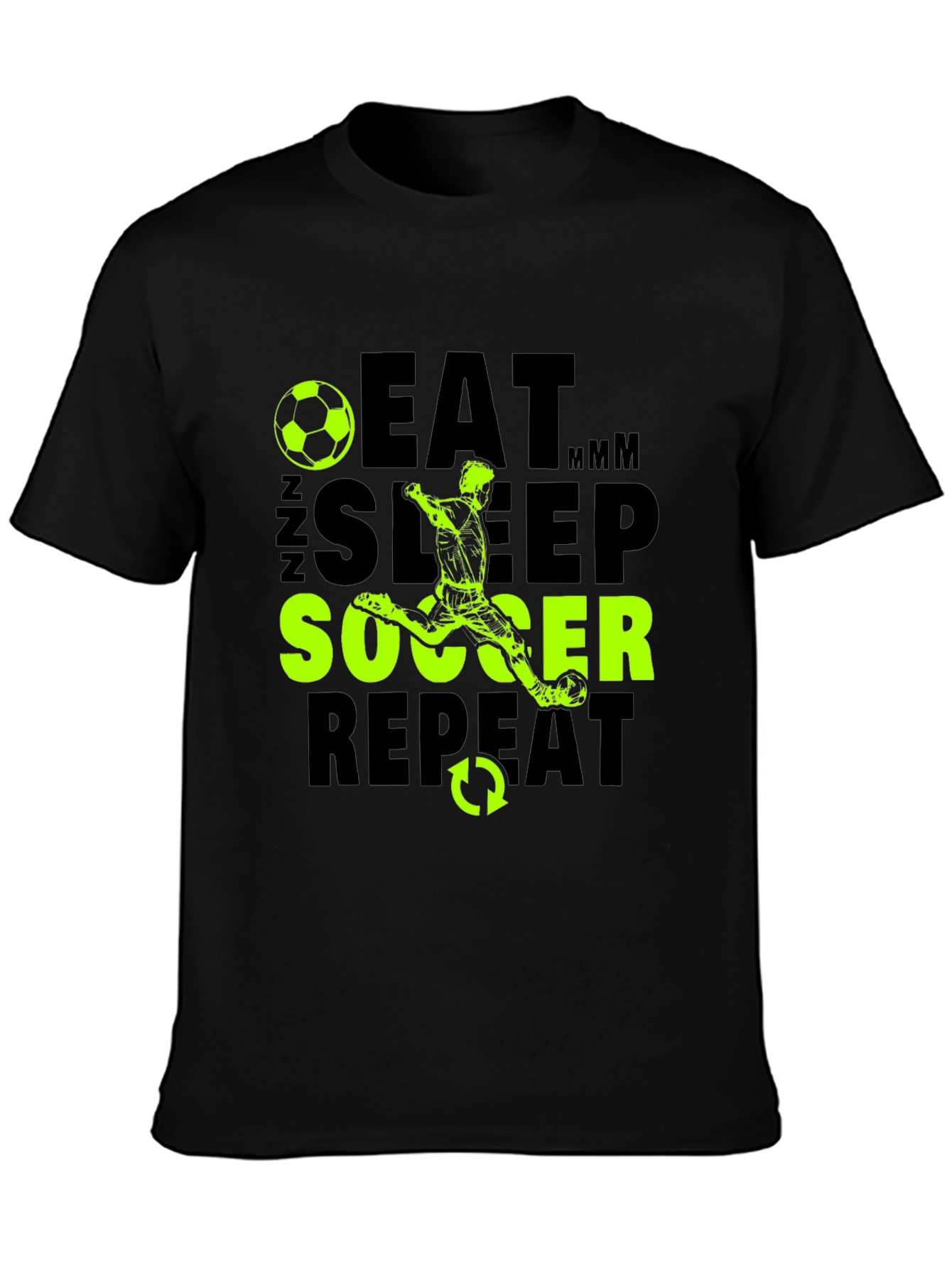 Eat Sleep Soccer Repeat Graphic T-Shirt