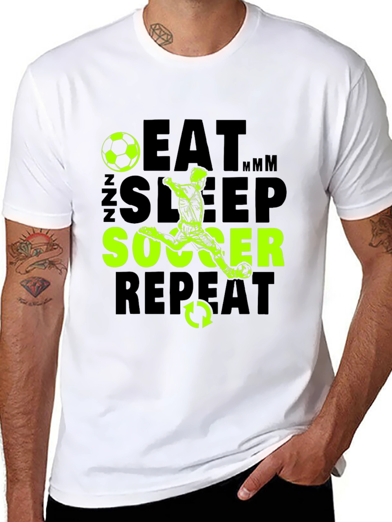 Eat Sleep Soccer Repeat Graphic T-Shirt