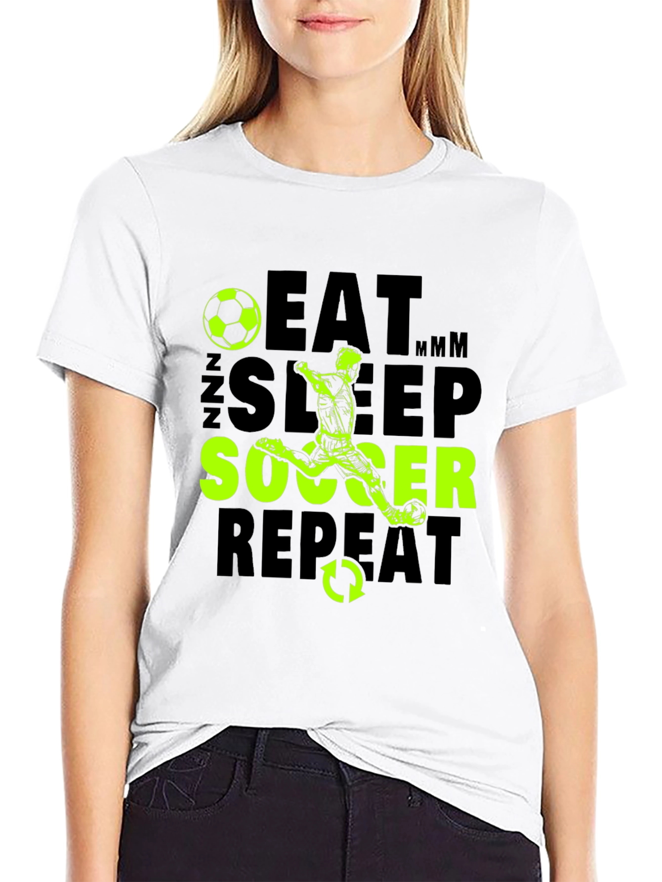 Eat Sleep Soccer Repeat Graphic T-Shirt