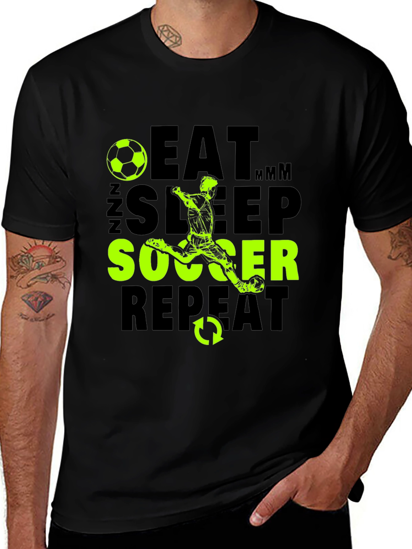 Eat Sleep Soccer Repeat Graphic T-Shirt