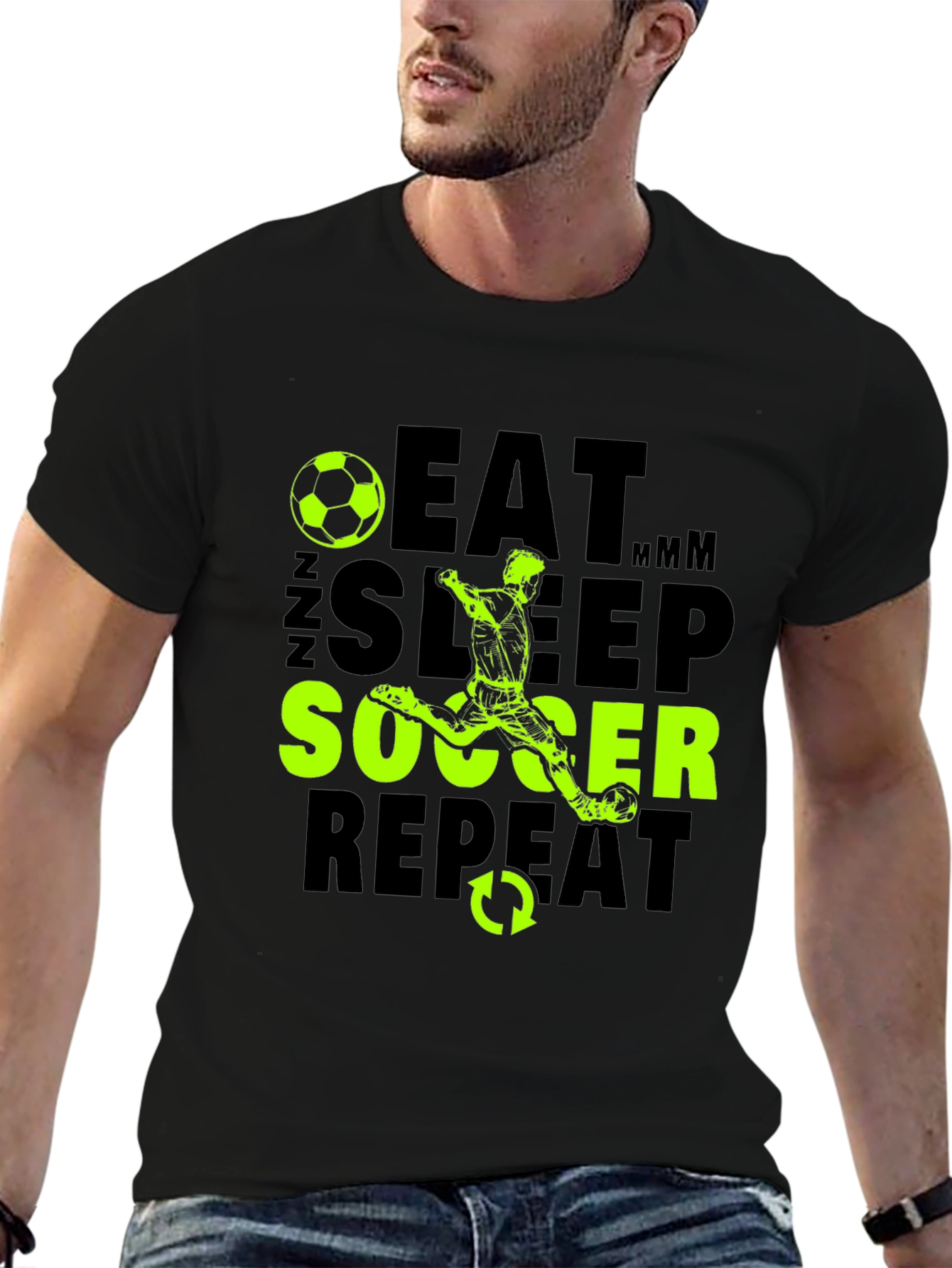 Eat Sleep Soccer Repeat Graphic T-Shirt