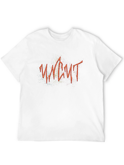 Uncut Black Graphic Tee for Men