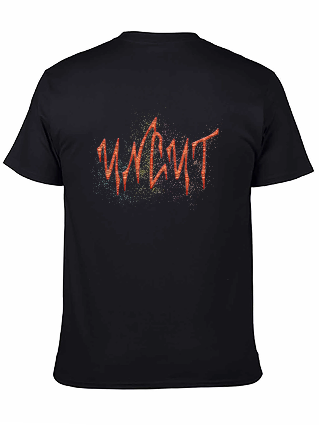 Uncut Black Graphic Tee for Men