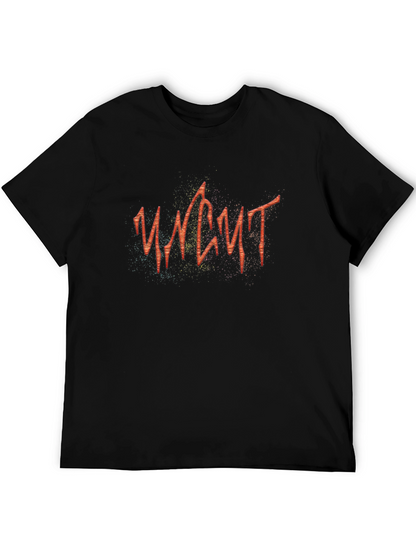 Uncut Black Graphic Tee for Men