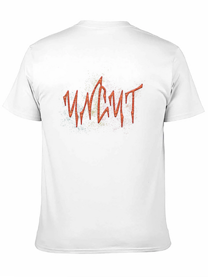 Uncut Black Graphic Tee for Men