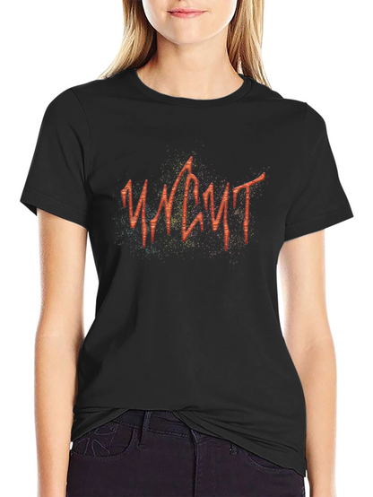 Uncut Black Graphic Tee for Men