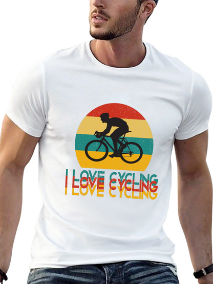 I Love Cycling Retro Graphic Tee - Black T-Shirt