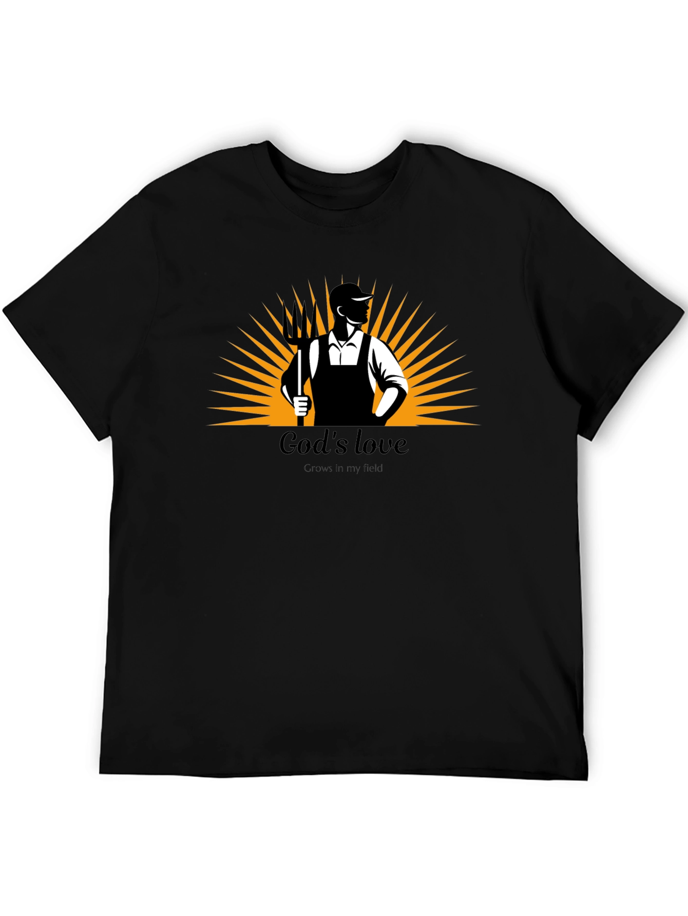 Gods Love Black Graphic Tee - Farmer Design