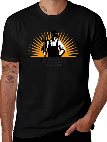 Gods Love Black Graphic Tee - Farmer Design