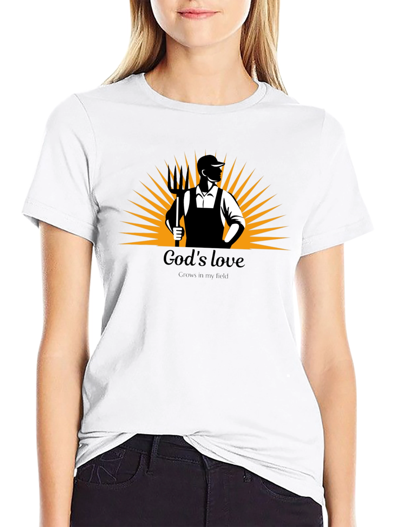 Gods Love Black Graphic Tee - Farmer Design