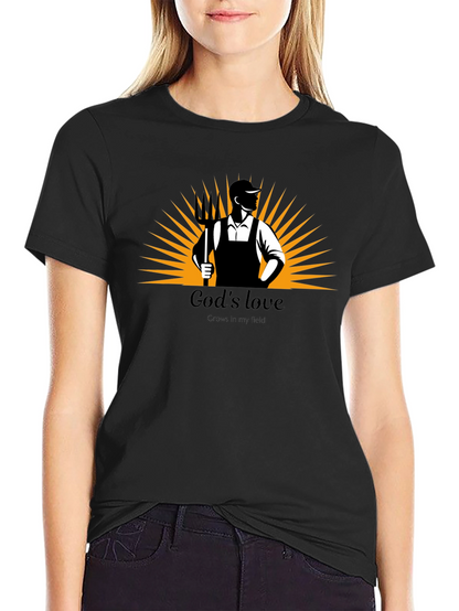 Gods Love Black Graphic Tee - Farmer Design