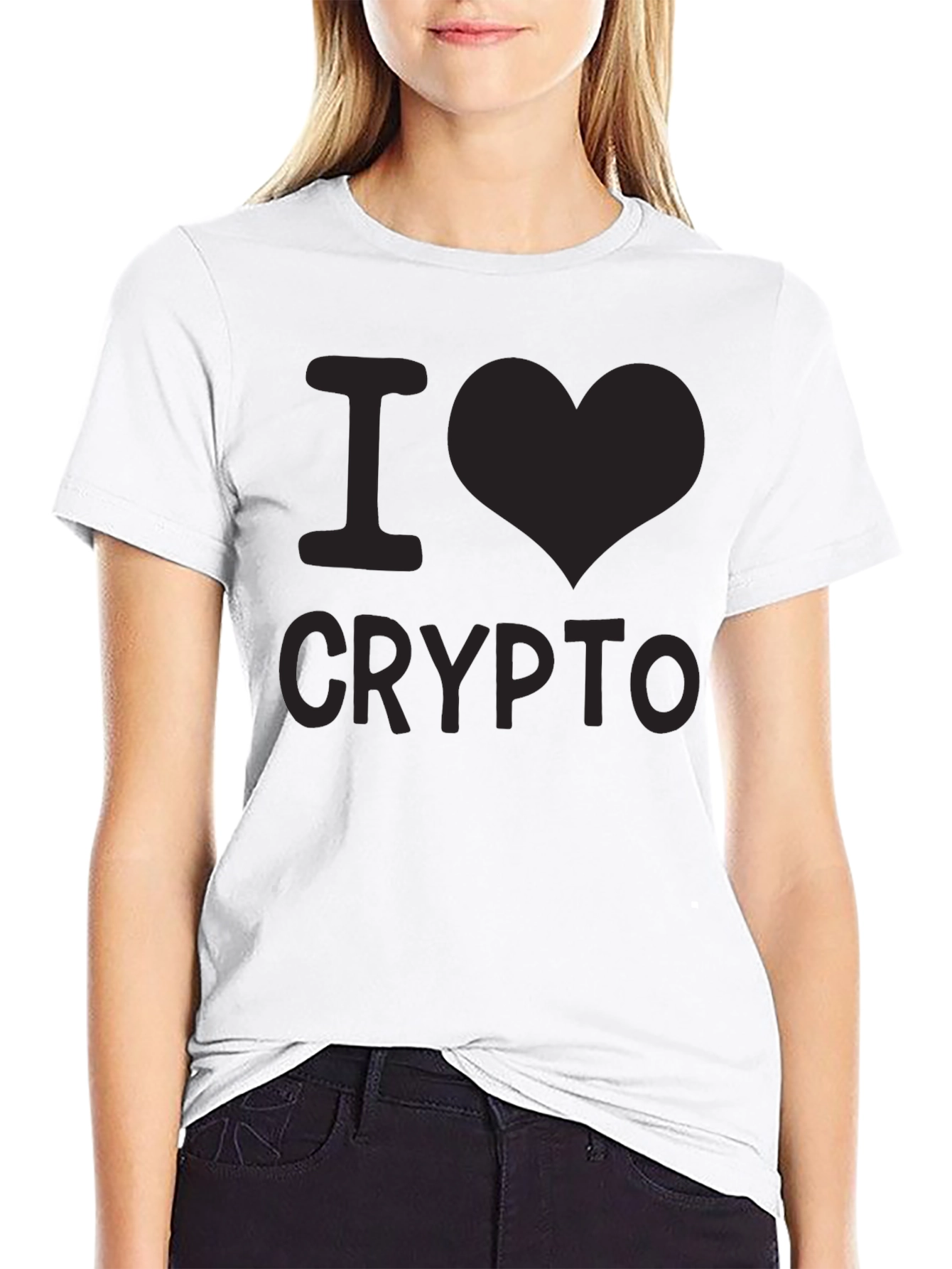 I Love Crypto Black T-Shirt