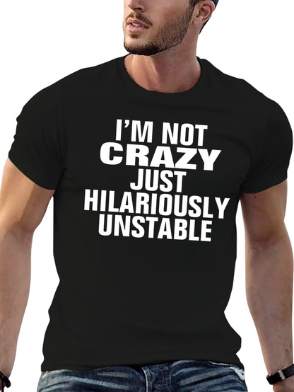 Hilariously Unstable Graphic Tee - Black Cotton