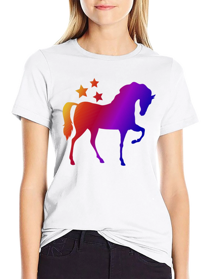 Rainbow Horse and Stars Graphic Tee