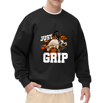 Just Grip Rodeo Sweatshirt - Bull Riding Cowboy Crewneck, Western Rodeo Graphic Pullover, Cowboy Bull Rider Gift Sweatshirt, Ranch Life Top