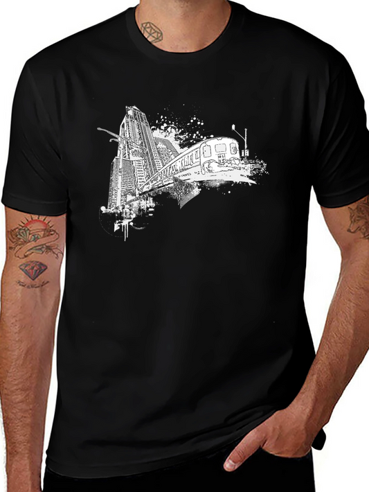 Urban Train Graphic Tee - Black