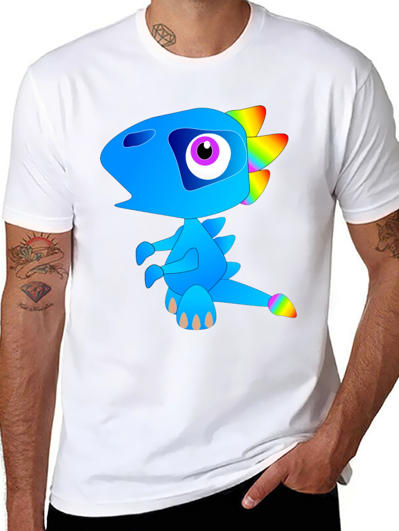 Funky Blue Dinosaur Graphic Tee