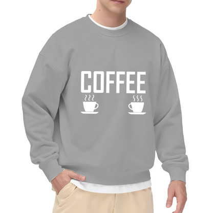 Coffee Cups Duo Sweatshirt - Minimalist Steaming Coffee Crewneck, Cafe Lover Pullover, Morning Coffee Aesthetic Sweatshirt, Barista Gift Top