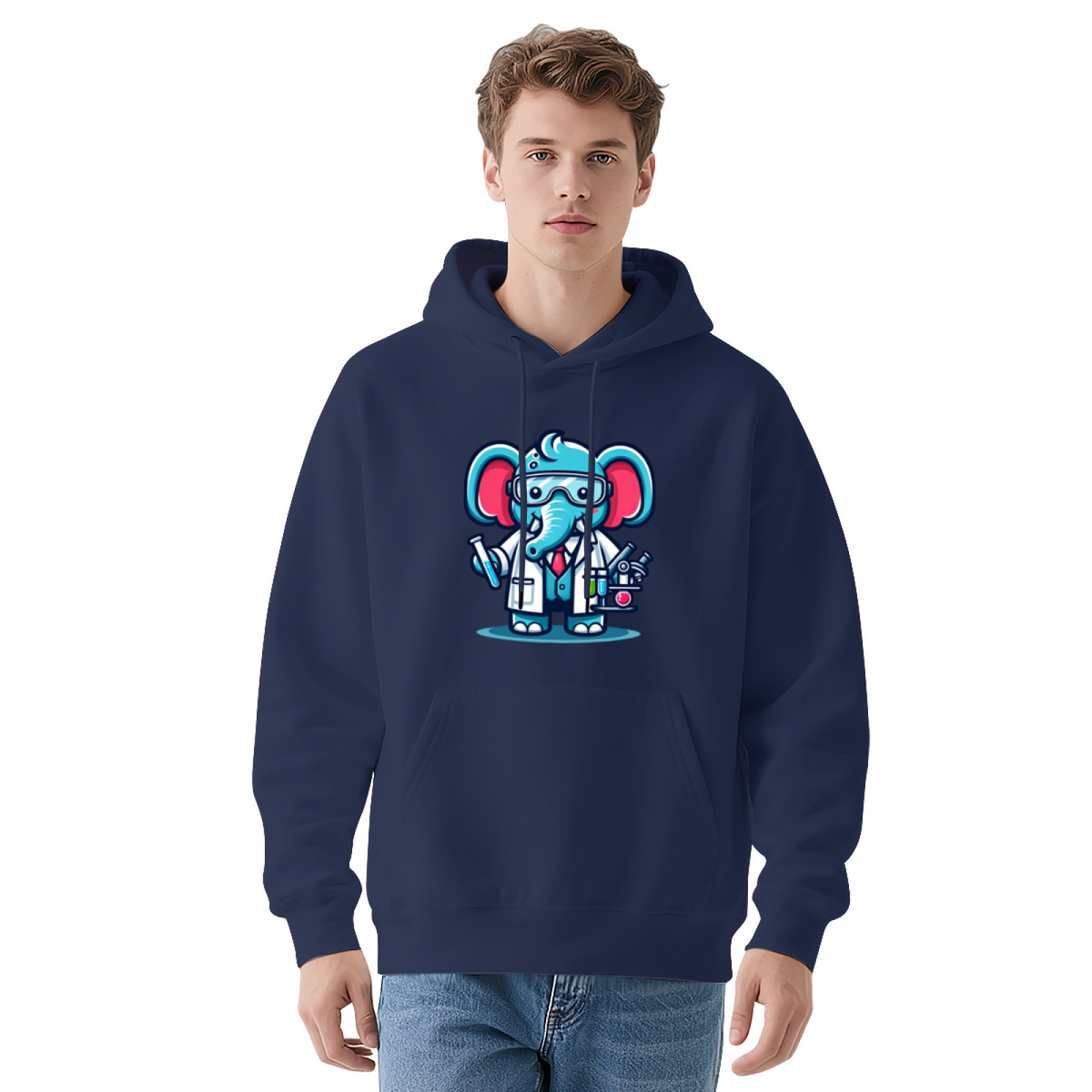 Premium Graphic Hoodie - Scientist Elephant
