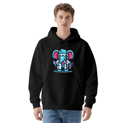 Premium Graphic Hoodie - Scientist Elephant