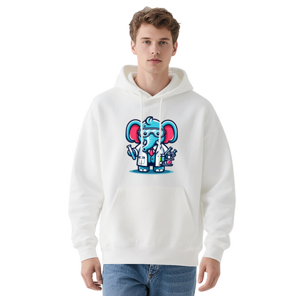 Premium Graphic Hoodie - Scientist Elephant
