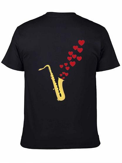Saxophone Love T-Shirt - Musical Heart Tee