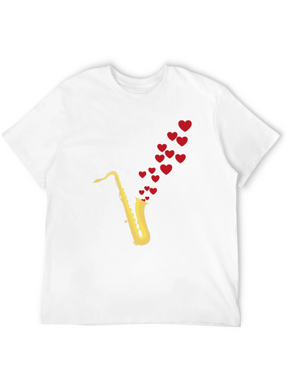 Saxophone Love T-Shirt - Musical Heart Tee