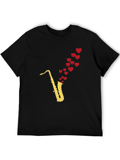 Saxophone Love T-Shirt - Musical Heart Tee